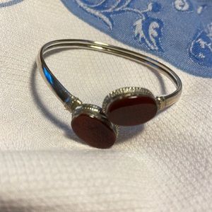 Sterling silver and carnelian bracelet